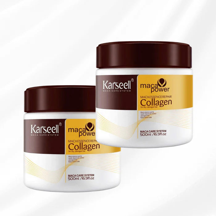 Máscara Karseell Collagen 500ml - Tratamento Capilar para Hidratação e Brilho